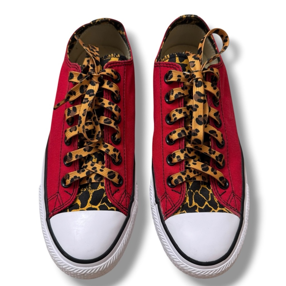 Converse Chuck Taylor Red Low Top Leopard Tongue Women’s 8.5